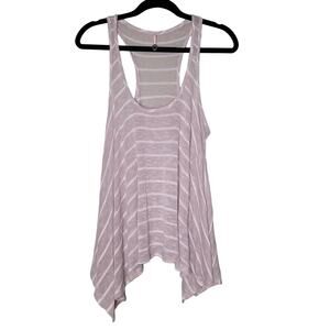 Robin K Gauzy Tank Top S Beige Asymmetric Scoopneck‎ Boho Festival Lagenlook Y2K
